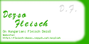 dezso fleisch business card